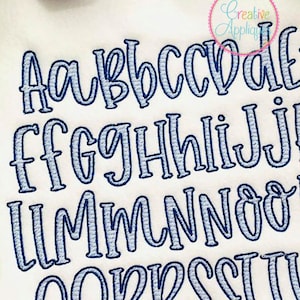 13 Sizes Farmhouse Lemonade Sketch Embroidery Alphabet Font Digital Machine Embroidery, A thru Z, numbers, punctuation, sketch stitch