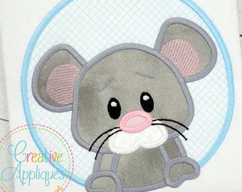 Mouse Digital Machine Embroidery Applique Design 4 sizes, mouse applique, mouse embroidery