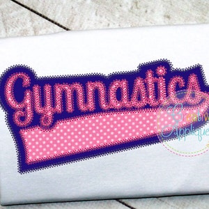Gymnastics Applique Digital Machine Embroidery Applique Design 6 sizes, Gymnast applique, cheer applique, tumbling applique