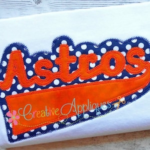 Astros Applique Digital Machine Embroidery  Design 6 sizes, astros applique, astros mascot, astros word, astros name, astros team, astros