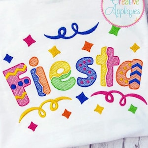 Fiesta Digital Machine Embroidery Design 5 SIZES, cinco de mayo applique, fiesta embroidery, cinco de mayo embroidery, sketch stitch
