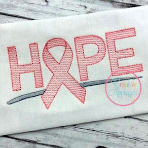Sketch Stitch Hope Awareness Support Ribbon Digital Machine Embroidery Design 5 Sizes, awareness ribbon embroidery, support ribbon