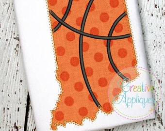 Indiana Basketball Digital Machine Embroidery Applique Design 4 Sizes, Indiana Applique, Basketball applique