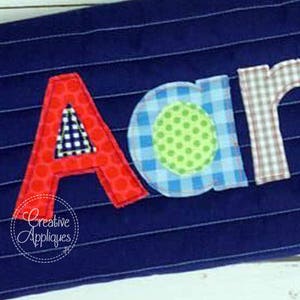Behind These Hazel Eyes Triple Bean Stitch Applique Alphabet Letter Set A-Z uppercase and lower case Machine Embroidery Design 8 Size 2&quot;- 7&quot;