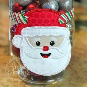 Santa Claus Banner Charm In the Hoop Digital Machine Embroidery Alphabet Design Pattern, in the hoop banner, in the hoop charm