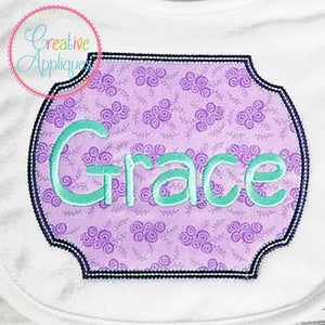 Monogram Frame Digital Machine Embroidery Applique Design 10 sizes, frame applique, applique frame, applique monogram frame