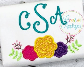 Flores máquina bordado Applique diseño, flores aplique, flores bordado, aplique floral, flores aplique, aplique flor swag