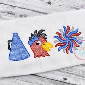Sketch Stitch Rooster Digital Machine Embroidery Design 5 sizes, Rooster mascot, Rooster, Rooster cheer, Rooster team, south carolina