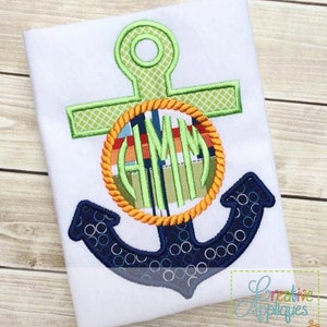 Kotwica Monogram cyfrowe maszyny haft aplikacja Design 4 rozmiary