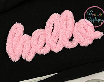 Script Yarn Alphabet Embroidery Machine Design 7 Sizes! applique letters, 2" thru 7", faux chenille letters, upper and lower case