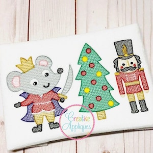 Sketch Stitch Nutcracker Trio Digital Machine Embroidery Design 5 Sizes, nutcracker embroidery, nutcracker ballet embroidery