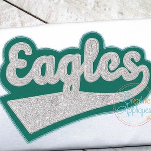 Eagles Digital Machine Embroidery Applique Design 6 sizes, eagles mascot, eagles football, eagles team, eagles name, eagles word