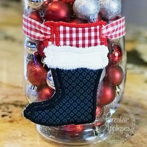 Santa Boots Banner Charm In the Hoop Digital Machine Embroidery Alphabet Design Pattern, in the hoop banner, in the hoop charm