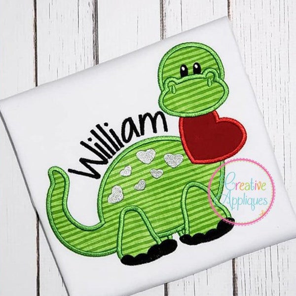 Dinosaur Valentine digitale Machine borduurwerk stoffen Design 5 maten, dinosaur stoffen, Valentijn stoffen