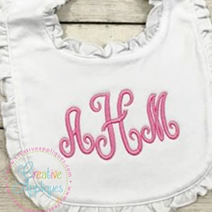 6 GRÖßEN!!! Klassische Monogramm Stickerei Schreibschrift, Stickmuster Alphabet Schrift Digital Maschine Stickerei Design, elegante Stickerei Schriftart