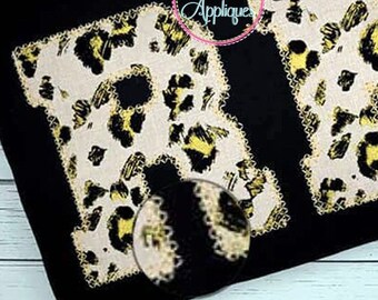 Vintage Stitch Collegiate Applique Alphabet letters A thru Z, numbers Digital Machine Embroidery Applique Design 2 inch to 8 inch, 9 Sizes