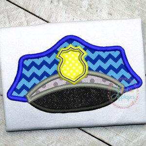 Police Officer Law Enforcement Hat Digital Machine Embroidery Applique Design 4 Sizes