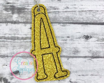 In The Hoop Farmhouse Lemonade Alphabet Letter Tag Digital Machine Embroidery Applique Design 2 sizes, luggage tag, backpack tag, bag tag