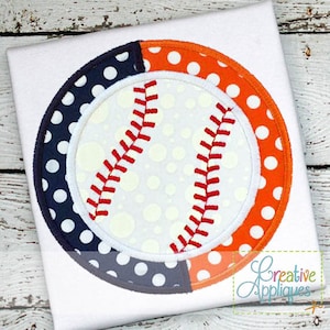 Baseball Softball Divided Machine Embroidery Applique Design 4 Sizes, baseball applique, softball applique, house divided baseball applique