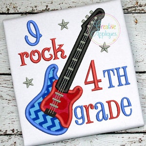 I rock 4th Fourth Grade Digital Machine Embroidery Applique Design 4 sizes