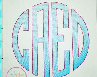 1.5"-4" 4 Letras Monogram Círculo Dibujo Puntal Carta Alfabeto Set Máquina Bordado Diseño 6 Tamaños!  bordado monograma letras del alfabeto