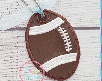 Voetbal Tag In de Hoop Embroidery Design 4 Maten, tas tag, in de hoepel tag ontwerp, in de hoepel tas tag borduurwerk, rugzak tag