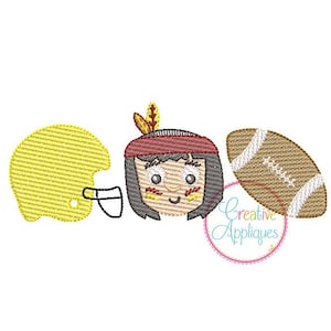 Sketch Stitch Indian Football Digital Machine Embroidery Design 5 Sizes, football embroidery, indian embroidery, helmet embroidery