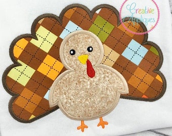 Turkey Applique Digital Machine Embroidery Design 4 Sizes, turkey applique, thanksgiving turkey applique