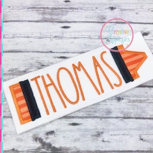 Crayon Name Frame Split Machine Embroidery Applique Design 7 sizes! crayon applique, monogram crayon applique, crayon embroidery design