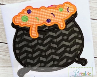 Witch Cauldron Halloween Digital Machine Embroidery Applique Design 4 Size, cauldron applique, witch applique, witch's brew, poison applique