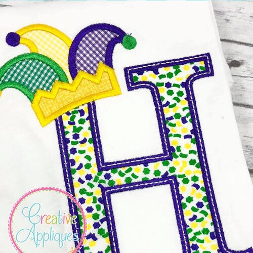 mardi gras applique letters