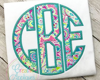 Natural Circle Applique Monogram Alphabet Letter Set A-Z Machine Embroidery Design 6 Sizes!!!  alphabet applique, applique letters, 3&quot;-7.5&quot;