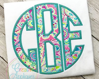 Natural Circle Applique Monogram Alphabet Letter Set A-Z Machine Embroidery Design 6 Sizes!!!  alphabet applique, applique letters, 3"-7.5"