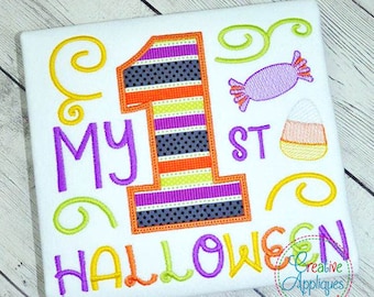My 1st Halloween Digital Machine Embroidery Applique Design 4 Sizes, halloween embroidery, 1st halloween applique, first halloween applique