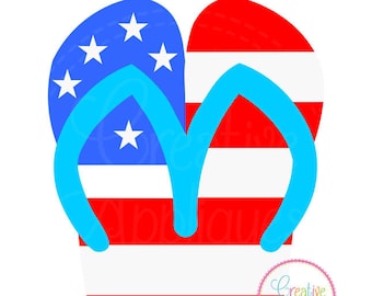 Flip Flops Flag svg cutting file, Flip Flops Flag cut file svg,patriotic svg, 4th of july svg, USA svg, independence