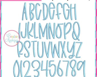 EXCLUSIVE Totally Really Caps Stickschrift Digital Machine Embroidery, 7 Größen, Zahlen, Interpunktion, Großformat Druck Stickschrift