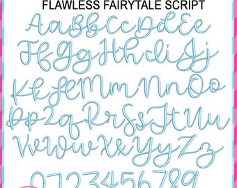 EXCLUSIVE Flawless Fairytale Script Embroidery Font Machine Embroidery Design, numbers, punctuation, machine embroidery font alphabet