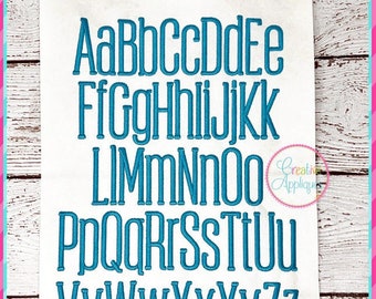 8 Sizes Liberty Embroidery Font Digital Machine Embroidery, A to Z upper and lower case letters, tall embroidery font, skinny font
