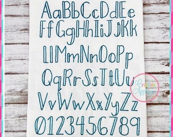 EXCLUSIVE Fairytale Friends Floss Machine Embroidery Font, 9 sizes, numbers, punctuation, bean stitch embroidery font, floss stitch