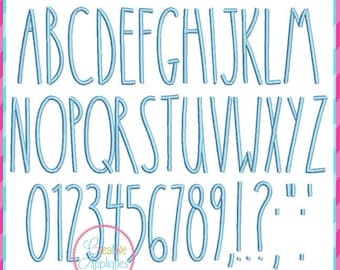 15 Sizes Farmhouse Embroidery Alphabet Font Digital Machine Embroidery, A to Z, numbers, symbols, skinny font, farmhouse font, rae dunn