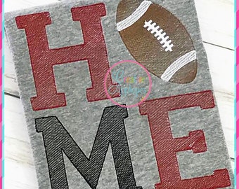 Sketch Stitch Home Football Digital Machine Embroidery Design 4 Sizes, home embroidery, football embroidery, sketch stitch football