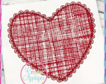 Lace Stitch Heart Machine Embroidery Applique Design 4 Sizes, heart applique, valentine heart applique, heart embroidery, lace stitching
