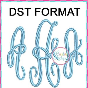 DST FORMAT 4 Sizes 3 Letter Master Circle Embroidery Monogram Alphabet Font Digital Machine Design circle monogram font embroidery
