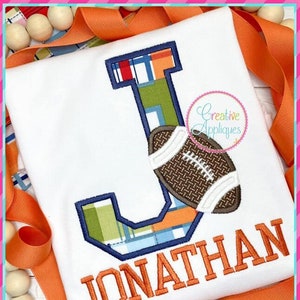 Football Applique Alphabet Letter Machine Embroidery Design  Sizes 4&quot;- 7.5&quot;, football alphabet, football letters, football applique