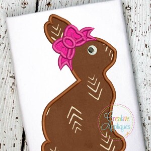 Chocolate Bunny Rabbit Easter Machine Embroidery Applique Design 4 SIZES, rabbit applique, rabbit embroidery, bunny applique embroidery