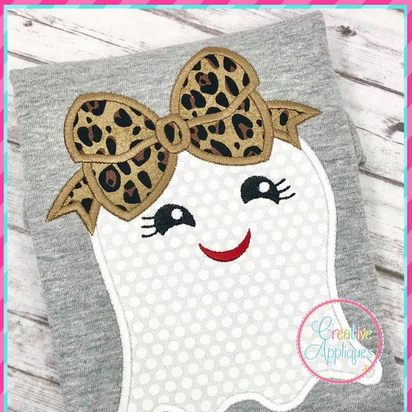 Ghost Girl Halloween Digital Machine Embroidery Applique Design 4 Size ghost applique, halloween applique, ghost embroidery, halloween ghost