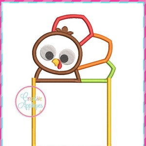 Turkey Pocket Flat Applique Machine Embroidery Design 5 Sizes, in the hoop pocket embroidery design, pocket applique pattern