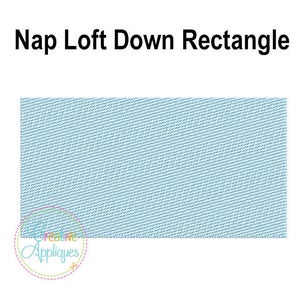 Nap Loft Pile Down Rectangle Monogram Frame Digital Machine Embroidery Design 8 Sizes, pile drop, tack down, embossed knockdown, knock down