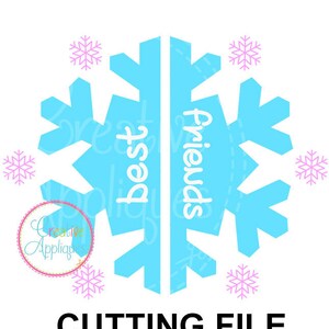 EXKLUSIVE SVG Eps DXF Beste Freunde Schneeflocke Svg, Bff Svg, Beste Freunde Svg, bester Freund cut Datei, Schneeflocke-Schnitt Schneeflocke Svg-Datei