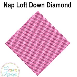 Nap Loft Pile Down Diamond Monogram Frame Digital Machine Embroidery Design 8 Sizes, pile drop, tack down, embossed knockdown, knock down